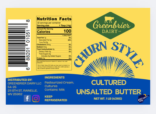 Unsalted Churn Style Butter